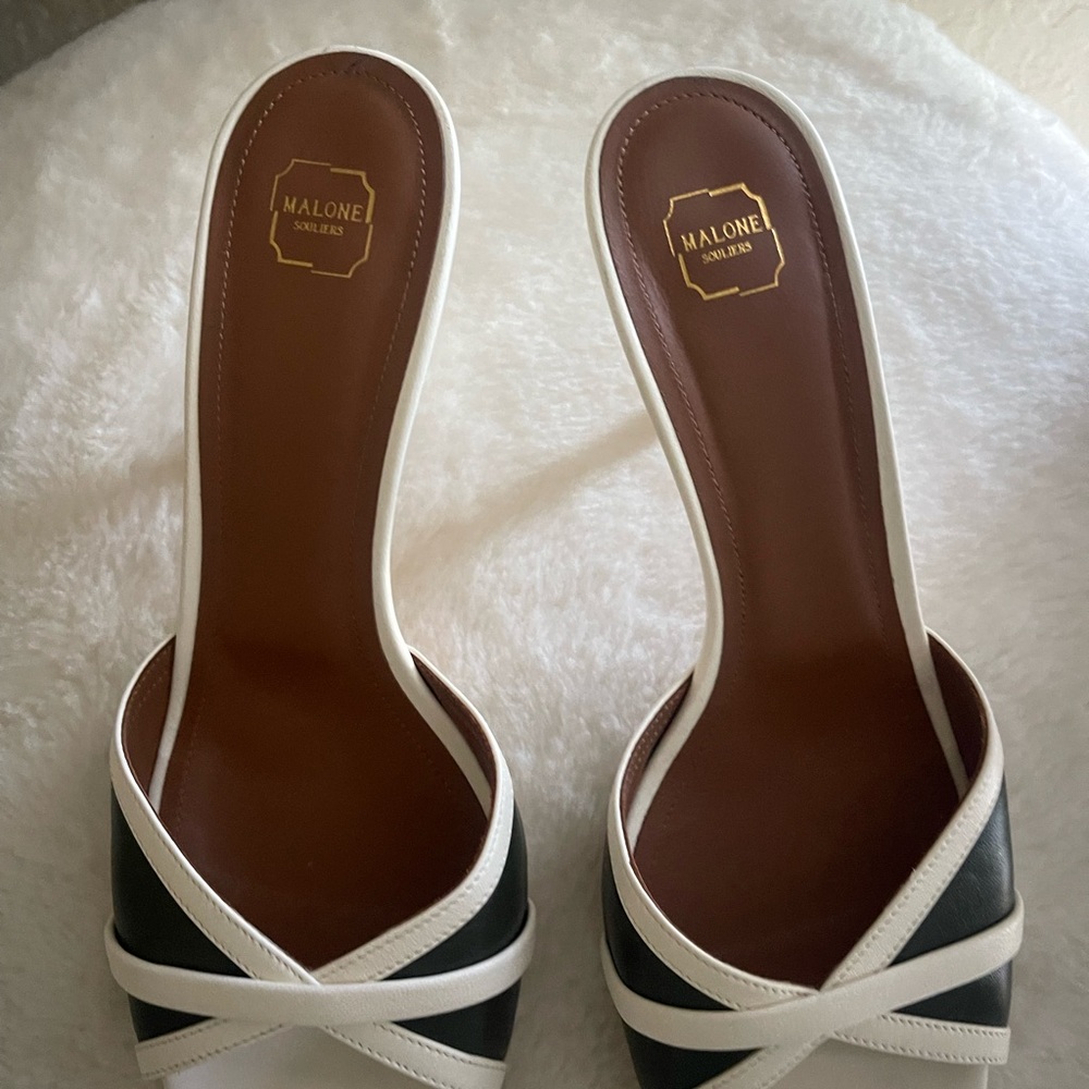 Malo Black and White Heeled Sandals